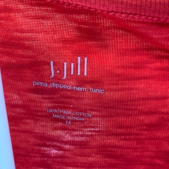J jill Pima dipped hem tunic in orange red. Worn 2x - Picture 2 of 6